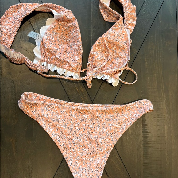 NWOT - SHEIN peach floral bikini - Picture 7 of 14